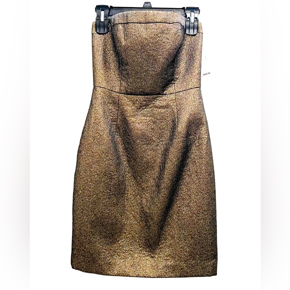 🌹🆕 Trina Turk Holiday Christmas New Years Eve Strapless Gold Mini Dress Size 2 - Picture 3 of 17